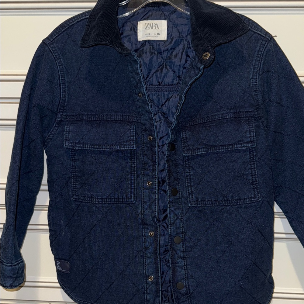 Kids Zara Navy Quilted Jacket 9
